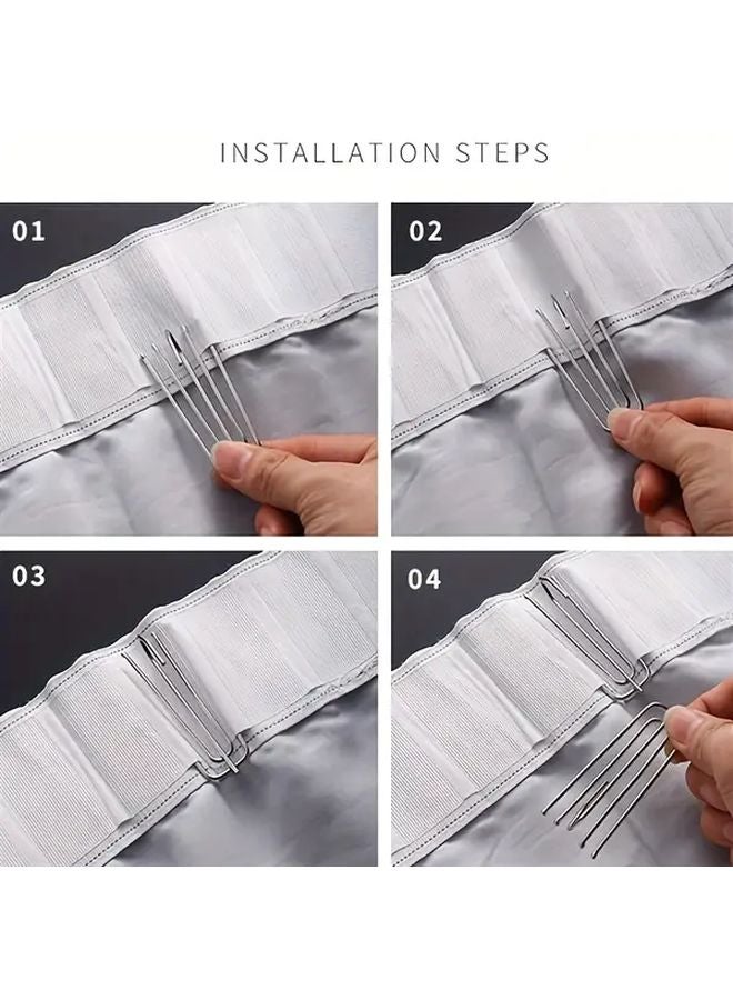 5Pcs Stainless Steel Curtain Hooks Pinch Pleat Holders For Drapes Shower Window Curtains - Image 4